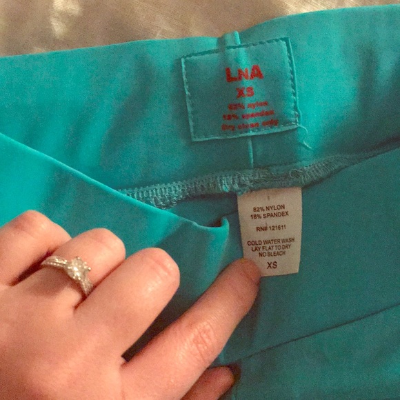 LnA Turquoise zipper leggings - Picture 3 of 6